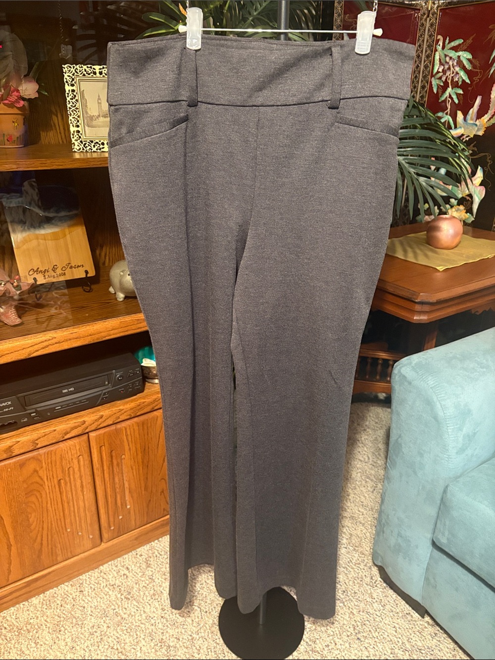 New York & Company Charcoal Wide-Leg Pants